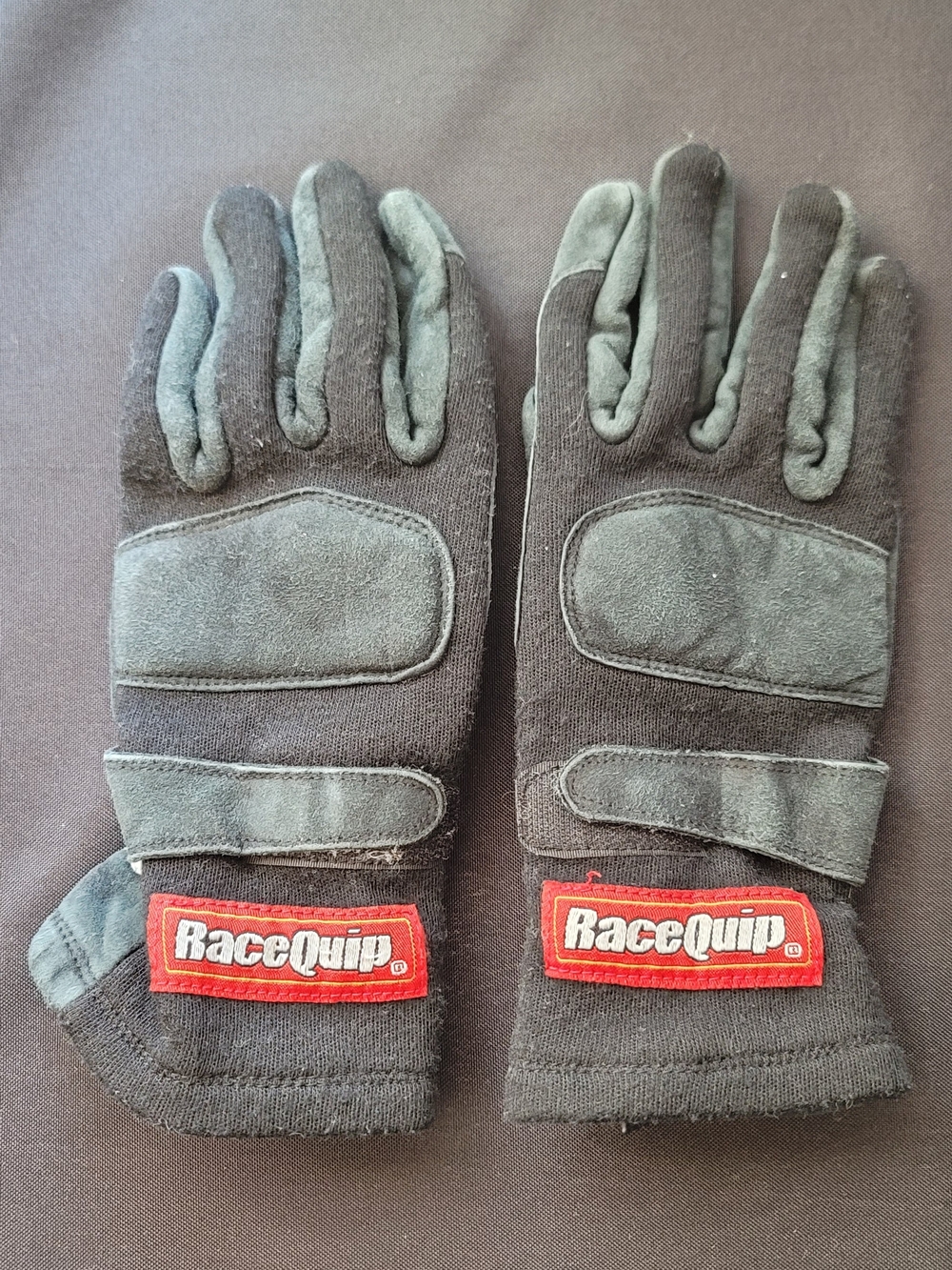 RaceQuip Men's Black Driving Gloves with Reinforced Palms